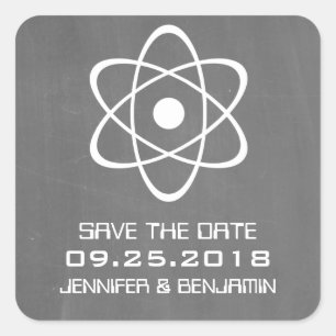 Ivory Atomic Chalkboard Save the Date Stickers