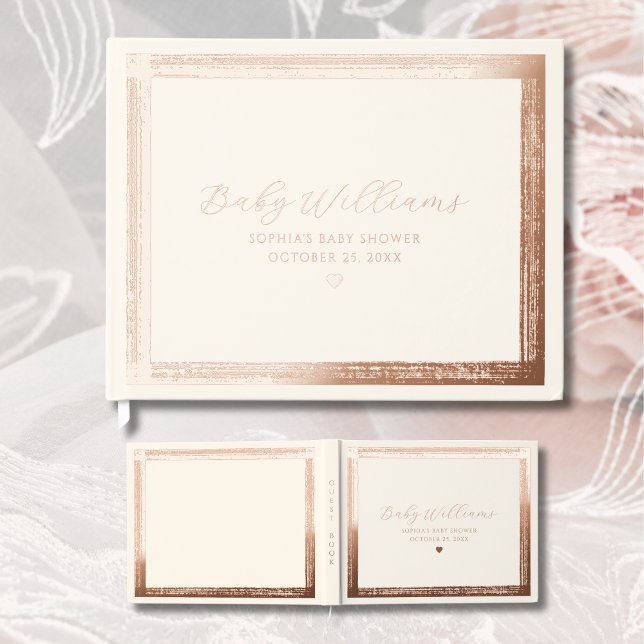 Ivory Baby Shower Guest Book Real Foil Guestbooks  (Creator Uploaded)