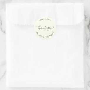 Ivory Bachelorette Party Thank You Classic Round Sticker