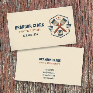 Ivory Badge Crest Painter Emblem Painting Service Business Card