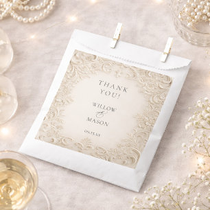 Ivory Baroque Elegant Classic Wedding Favour Bags