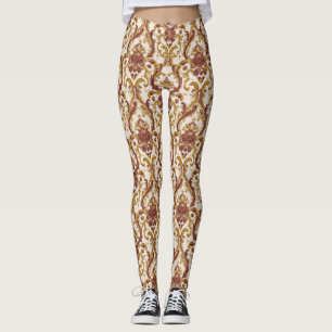 Ivory Baroque Ornament with Gold and Burgundy Leggings