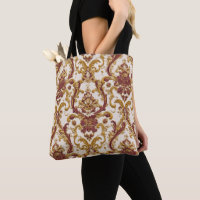 Ivory Baroque Ornament with Gold and Burgundy