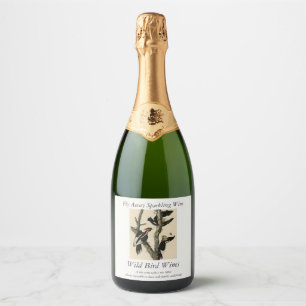 Ivory-billed Woodpecker Audubon's Birds of America Sparkling Wine Label