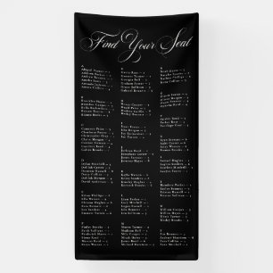 Ivory Black Alphabetical Wedding Seating Chart Banner