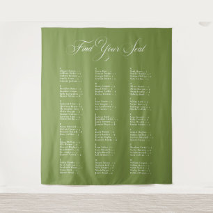 Ivory Black Alphabetical Wedding Seating Chart Tapestry