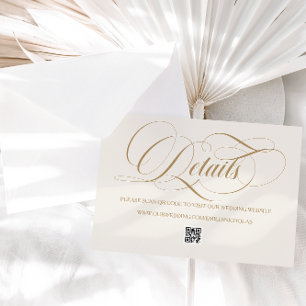 Ivory Black Classic Simple Wedding Enclosure Card