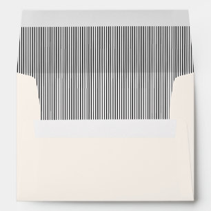 Ivory & Black Stripes Wedding Envelope