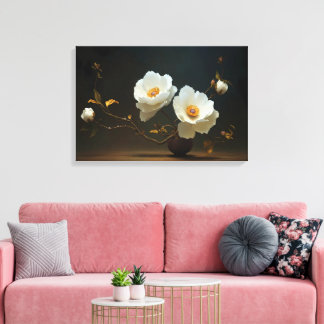 Ivory Bloom Elegance Canvas Print