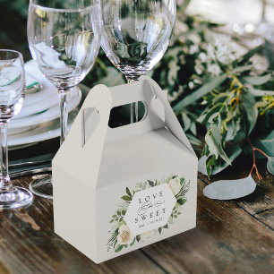 Ivory Bloom Floral Frame "Love is Sweet" Wedding Favour Box