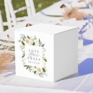 Ivory Bloom   Floral "Love is Sweet" Wedding Favour Box