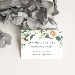 Ivory Bloom Floral Wedding Hotel Accommodations Enclosure Card