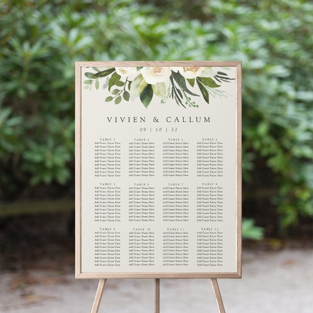 Ivory Bloom | Floral Wedding Seating Chart (Creator Uploaded)