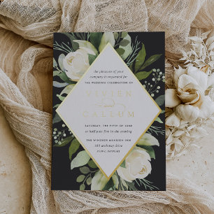 Ivory Bloom   Geometric Floral Frame Wedding