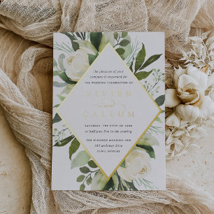 Ivory Bloom Geometric Floral Frame Wedding