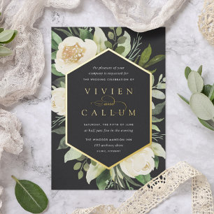 Ivory Bloom Geometric Floral Frame Wedding