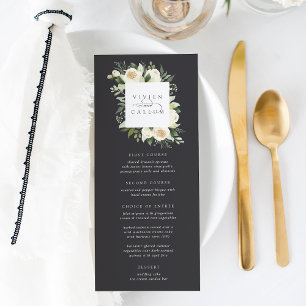 Ivory Bloom   Watercolor Floral Frame Wedding Menu