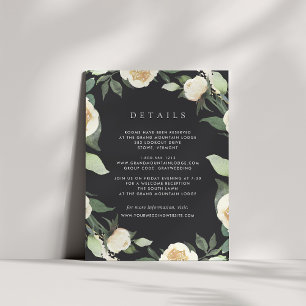 Ivory Bloom   Watercolor Floral Wedding Details Enclosure Card