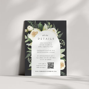 Ivory Bloom Watercolor Floral Wedding Details Enclosure Card