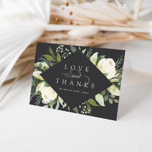 Ivory Bloom Watercolor Floral Wedding Thank You Card