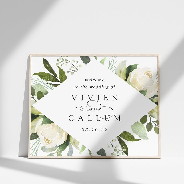Ivory Bloom | Watercolor Floral Wedding Welcome Poster (Creator Uploaded)