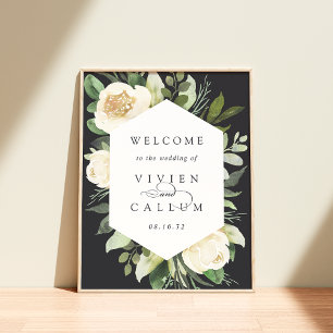 Ivory Bloom Watercolor Floral Wedding Welcome Poster