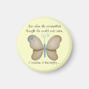 Ivory Blue Butterfly Magnet