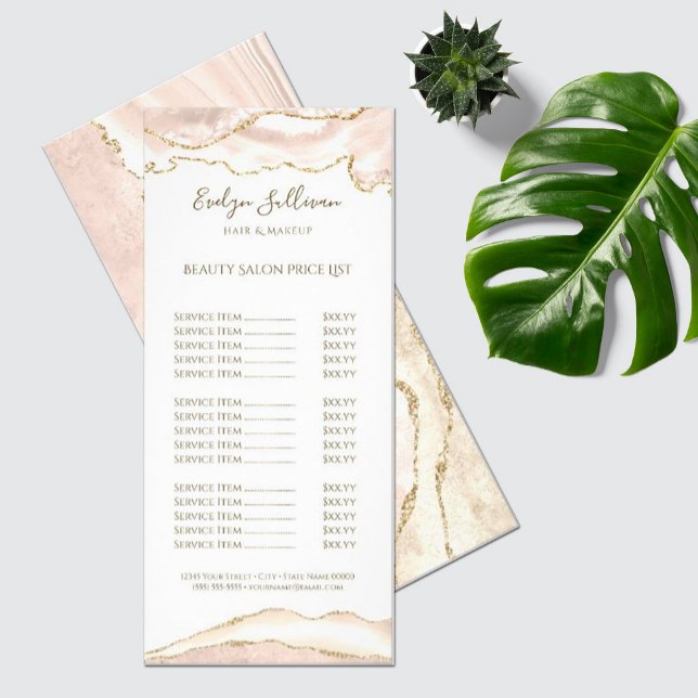 Ivory blush agate price list rack card (Creator Uploaded)
