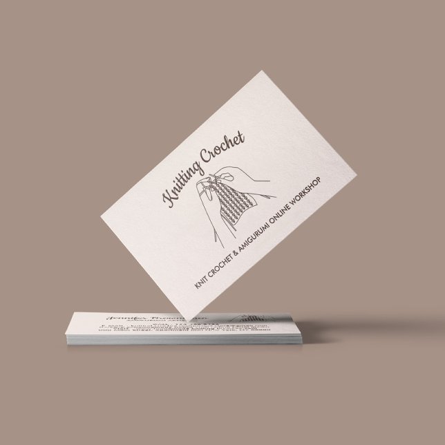 Ivory Blush Handmade Hobby Amigurumi Crochet Knit Business Card (Creator Uploaded)