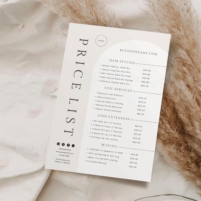 Ivory Blush Modern Price List (Creator Uploaded)