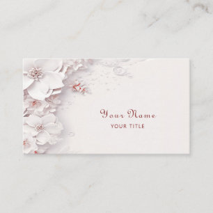 Ivory Blush Pink Floral Business Card