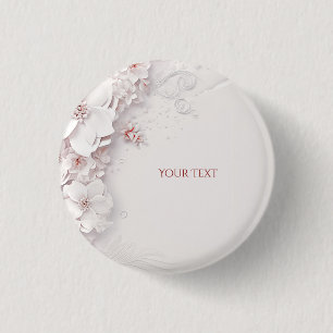 Ivory Blush Pink Floral Button