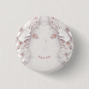Ivory Blush Pink Floral Button