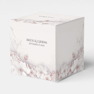 Ivory Blush Pink Floral Favour Box