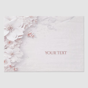 Ivory Blush Pink Floral Tissue Paper