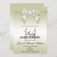 Ivory Bow & Ribbon 14th Wedding Anniversary