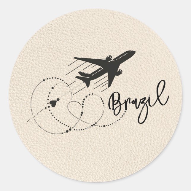 Ivory Brazil Passport Classic Round Sticker (Front)