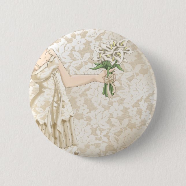 Ivory Bride 6 Cm Round Badge (Front)