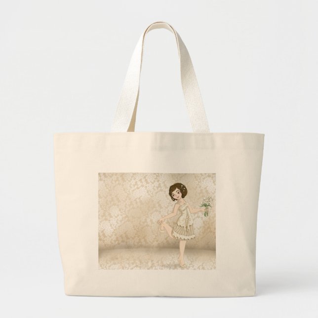 Ivory Bride Large Tote Bag (Front)