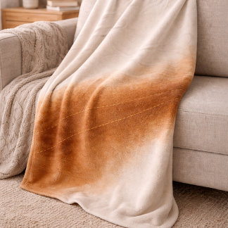 Ivory Brown Fade Fleece Blanket