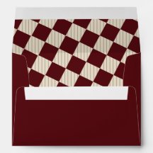 Ivory Burgundy Stripes Old Money Retro Wedding