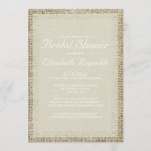 Ivory Burlap Bridal Shower Invitations