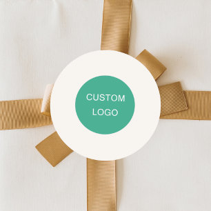 Ivory business company logo classic round sticker