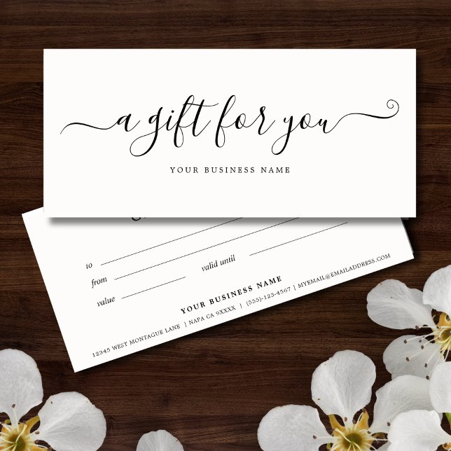 Ivory Business Gift Certificate Elegant Simple (Ivory Business Gift Certificate)