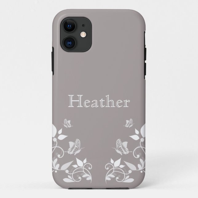 Ivory Butterfly Floral BT iPhone 5 Case (Back)