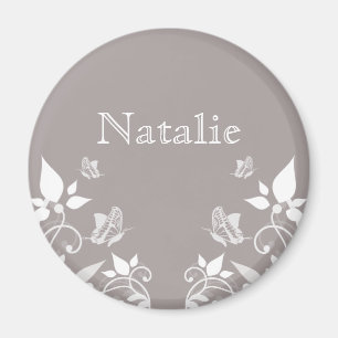 Ivory Butterfly Floral Magnet