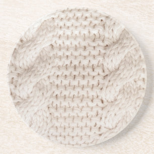 Ivory Cable Knit Pattern Coaster