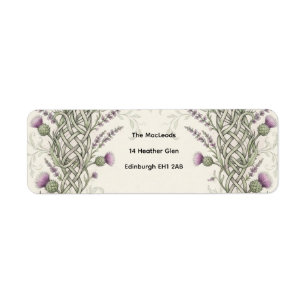 Ivory Celtic Thistle Return Address Labels