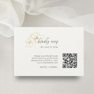 Ivory   Cgic Floral Wedding RSVP QR Response Card