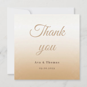 Ivory Champagne Gradient Wedding Thank You Card